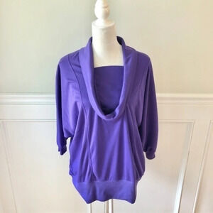 Vintage Peter Popovich Purple Cowl Sweater VTG M